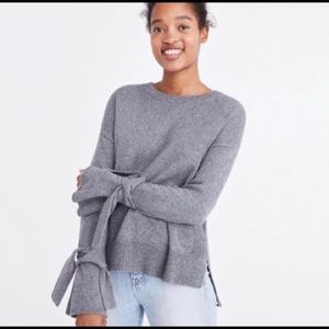 Madewell Gray Sweater with Tie Sleeves